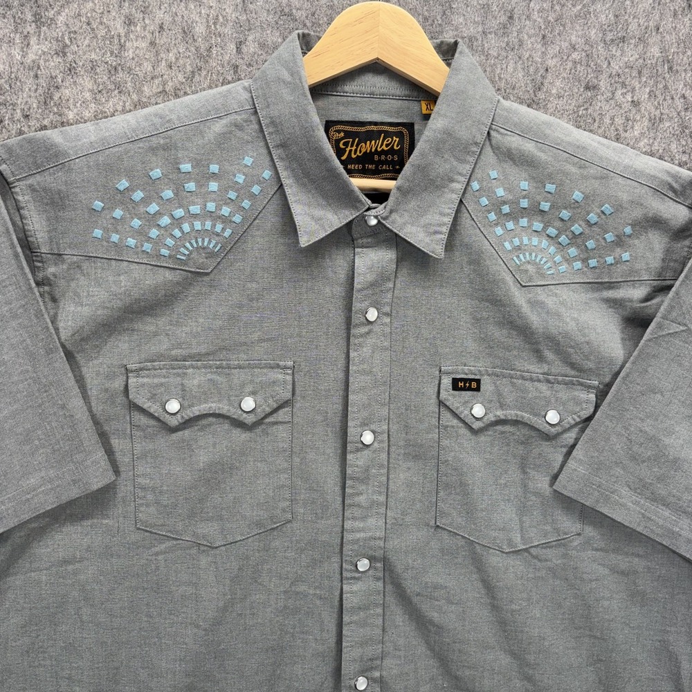 Howler Brothers Crosscut Deluxe Shirt Men's XL Short Sleeve Pearl Snap Western - Picture 6 of 11